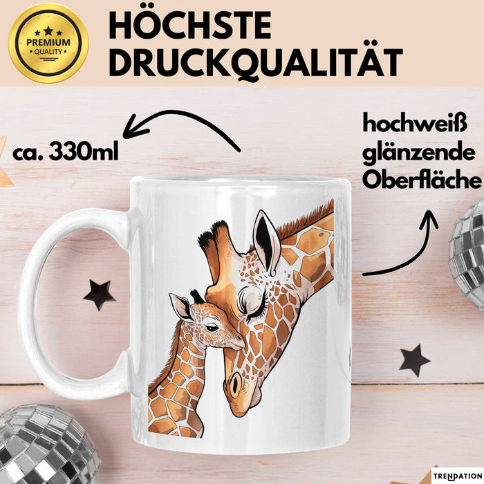 Giraffenmama Tasse Geschenk Lustige Geschenkidee Spruch Weiß Trendation