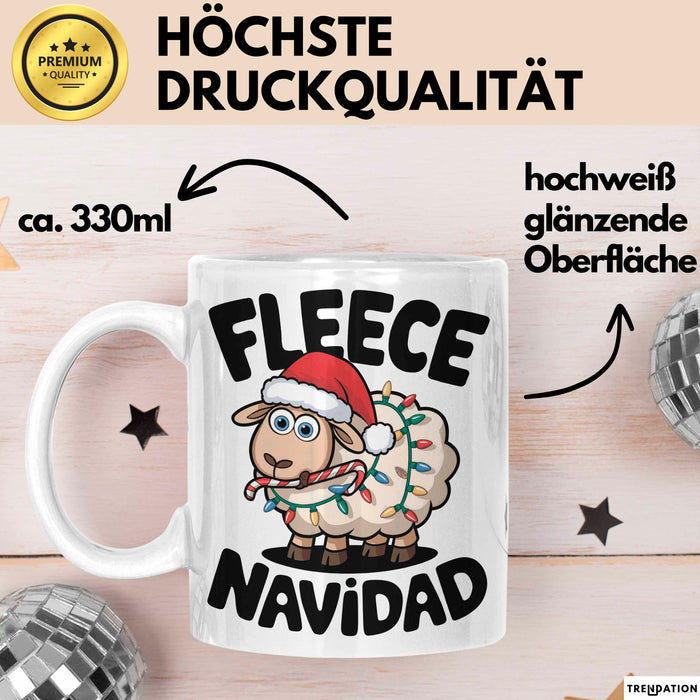 Schaf Tier Bauer Tasse Becher Geschenk Lustige Geschenkidee Spruch Fleece Navidad Weiß Trendation
