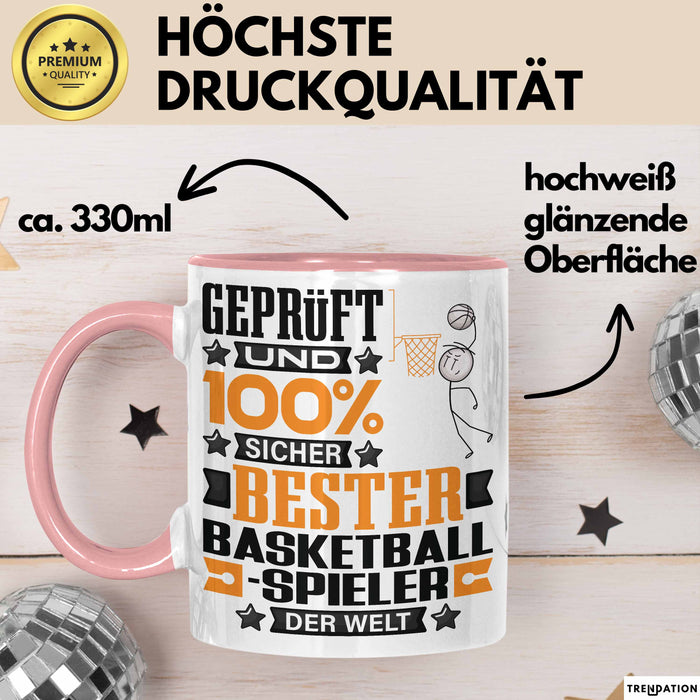 Basketballspieler Geschenk Lustiger Spruch für Basketballspieler Geschenkidee Bester Basketballspieler Der Welt Rosa Trendation