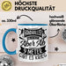 Handball Geschenk Tasse Geschenkidee Handball-Spieler Handballspielerin Mädchen Jungs Kaffee-Becher Ab 9 Meter Gibt Es Krieg Blau Trendation