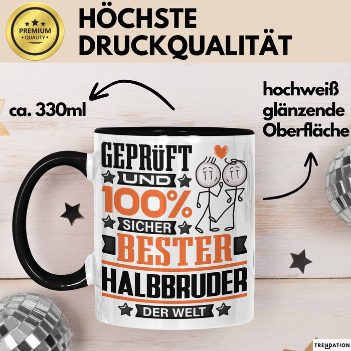 Halbbruder Geschenk Lustiger Spruch für Halbbruder Geschenkidee Bester Halbbruder Der Welt Schwarz Trendation