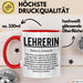 Unterricht Lehrer Wertschätzung Tasse Geschenk Lustige Geschenkidee Spruch Lehrerin Rot Trendation