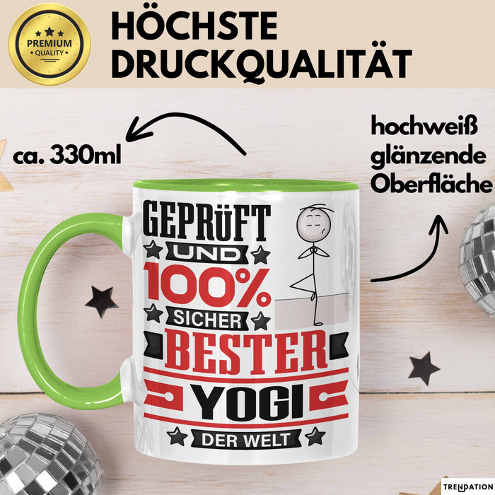 Yogi Geschenk Lustiger Spruch für Yogi Geschenkidee Bester Yogi Der Welt Grün Trendation