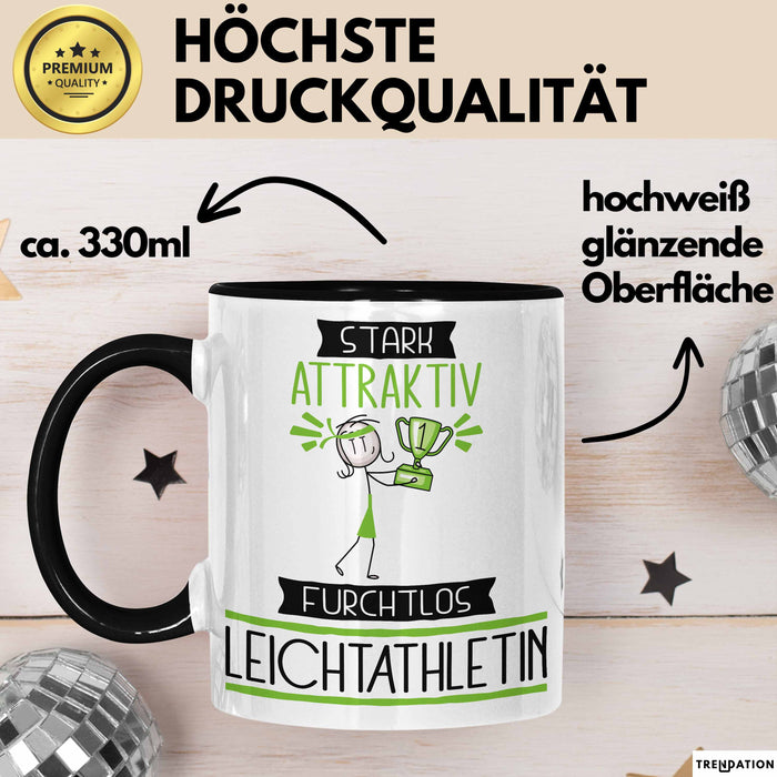 Leichtathletin Tasse Geschenk Becher Stark Attraktiv Furchtlos Leichtathletin Lustige Geschenkidee Trendation