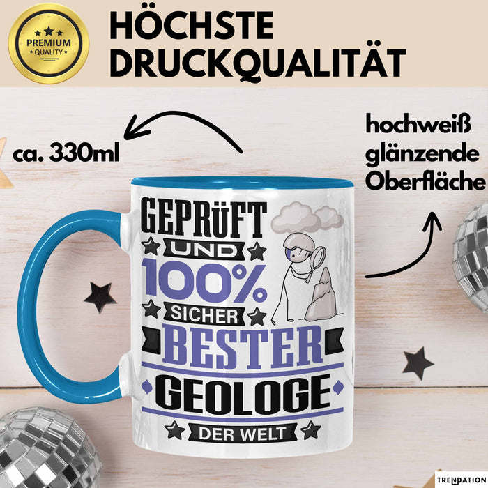 Geologe Geschenk Lustiger Spruch für Geologe Geschenkidee Bester Geologe Der Welt Blau Trendation
