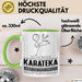 Karateka Geschenk Tasse Ich Bin Karateka Aber Sag Doch Einfach Superheld Lustige Geschenkdiee für Karateka Kaffee-Becher Grün Trendation