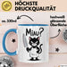 Sarkastische Katze Tasse Geschenk Lustige Geschenkidee Miau Blau Trendation