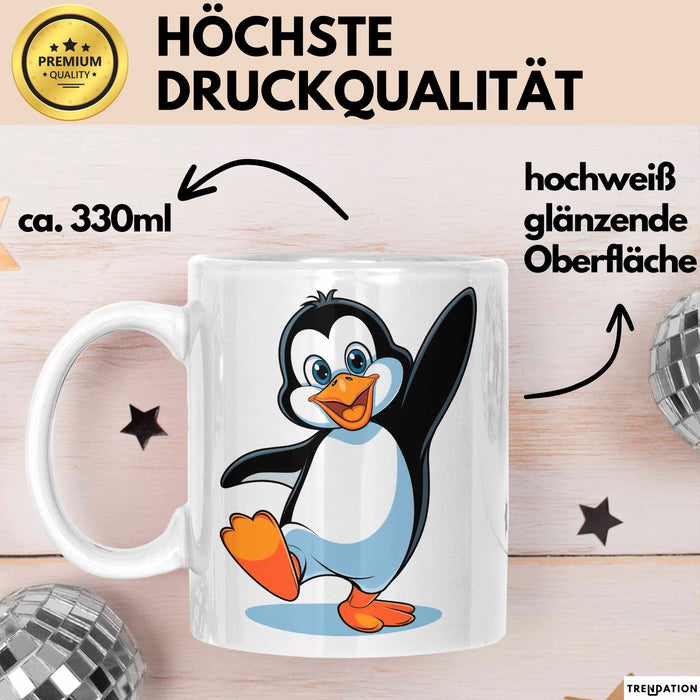 Pinguin Tier Tasse Geschenk Lustige Geschenkidee Spruch Weiß Trendation