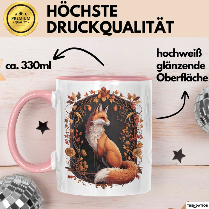 Fuchs Tierliebhaber Tasse Geschenk Lustige Geschenkidee Spruch Rosa Trendation
