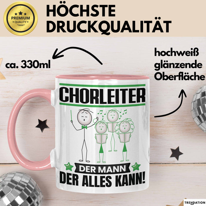 Chorleiter Tasse Geschenk für Chorleiter Der Mann Der Alles Kann Geschenkidee zum Geburtstag Rosa Trendation