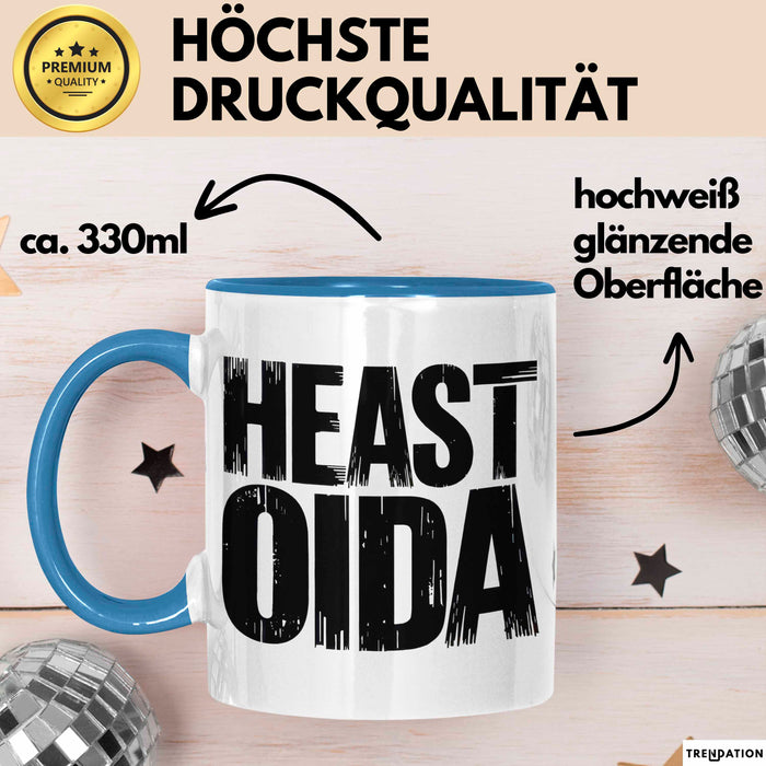 Österreich Wien Wienerisch Tasse Geschenk Lustige Geschenkidee Spruch Heast Oida Blau Trendation