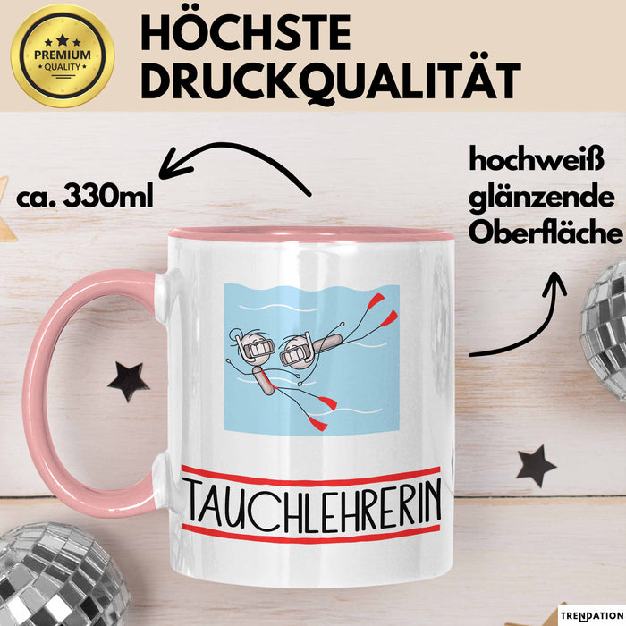 Geschenk für Tauchlehrerin Tasse Lustige Geschenkidee Geburtstag Ich Bin Tauchlehrerin Ich Darf Das Rosa Trendation