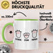 Katzen Tierliebhaber Tasse Geschenk Lustige Geschenkidee Spruch Schere Stein Papier Grün Trendation
