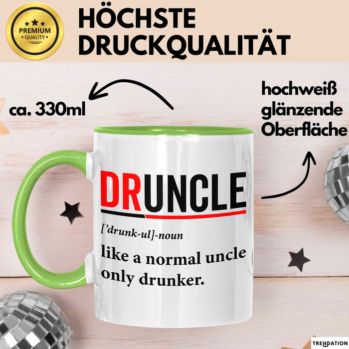 Onkel Sarkastisch Sarkasmus Tasse Geschenk Lustige Geschenkidee Spruch Druncle Definition Grün Trendation