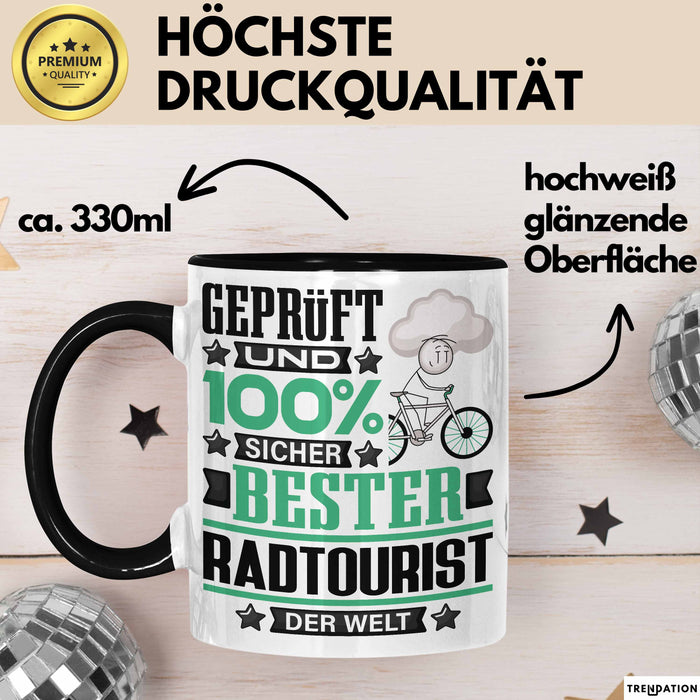 Radtourist Geschenk Lustiger Spruch für Radtourist Geschenkidee Bester Radtourist Der Welt Schwarz Trendation