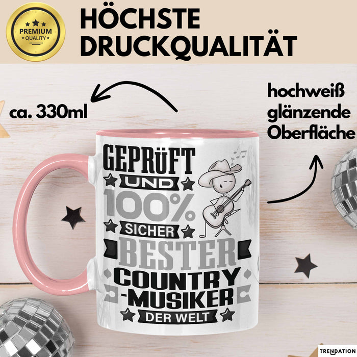 Country-Musiker Geschenk Lustiger Spruch für Country-Musiker Geschenkidee Bester Country-Musiker Der Welt Rosa Trendation