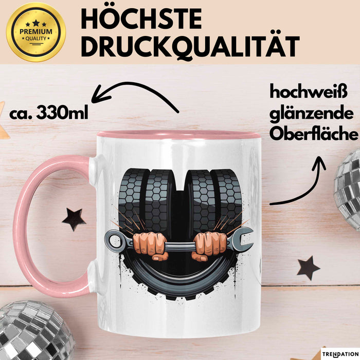 LKW Mechaniker Tasse Geschenk Lustige Geschenkidee Spruch Für Nutzfahrzeug Profis Rosa Trendation