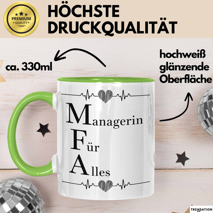 Medizinischer Assistent Arzt Tasse Geschenk Lustige Geschenkidee Spruch Managerin Für Alles Grün Trendation