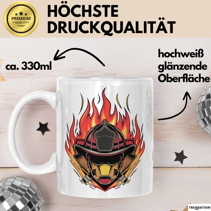 Feuerwehrmann Tasse Geschenkidee für Feuerwehrmann Spruch Weiß Trendation