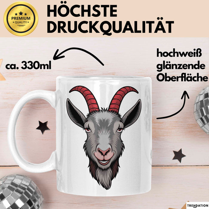 Ziegenliebhaber Tasse Geschenkidee Stalltier Enthusiast Geschenkidee Lustig Weiß Trendation