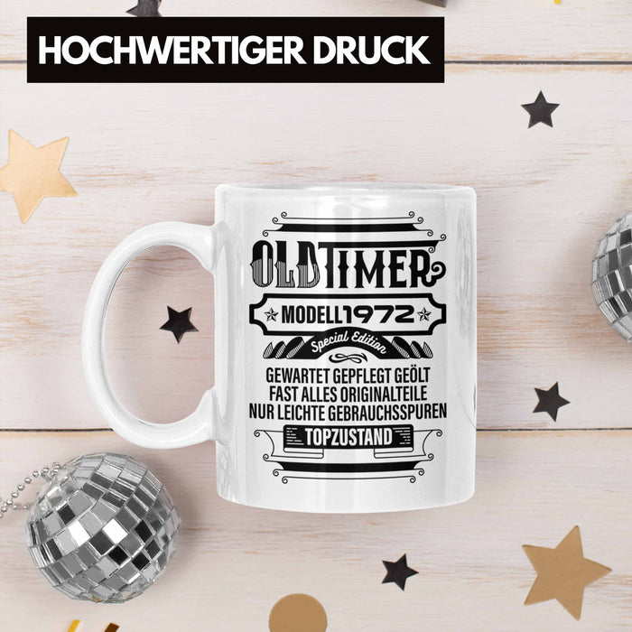 TRENDATION 50. Geburtstag Tasse Frau Mann Geschenk 50er Geschenkidee 50 Mutter Vater Weiß Trendation