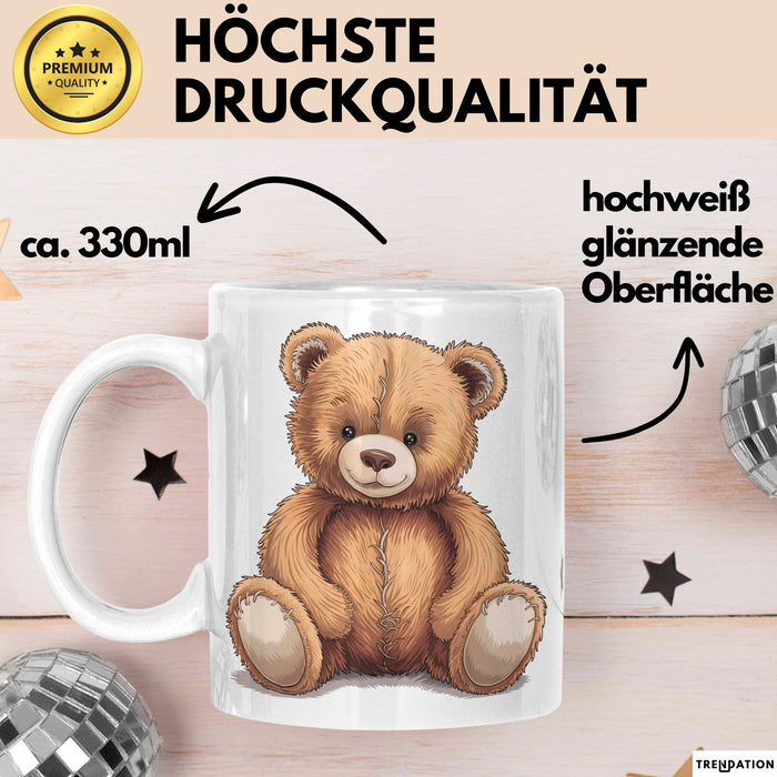 Teddybär Tierliebhaber Tasse Geschenk Lustige Geschenkidee Spruch Weiß Trendation