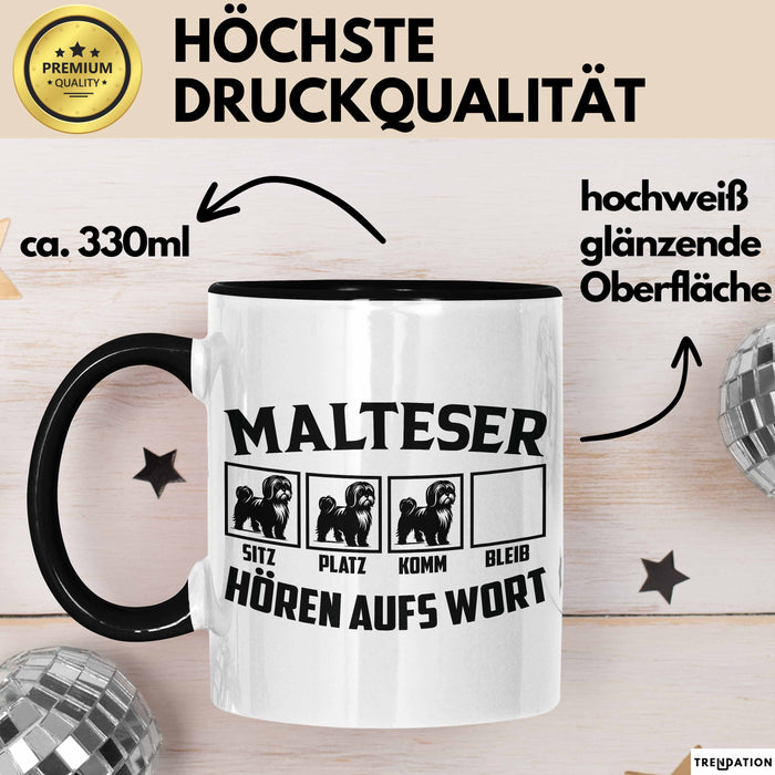Malteser Hören Aufs Wort Tasse Geschenk Malteser Besitzer Mama Becher Trendation