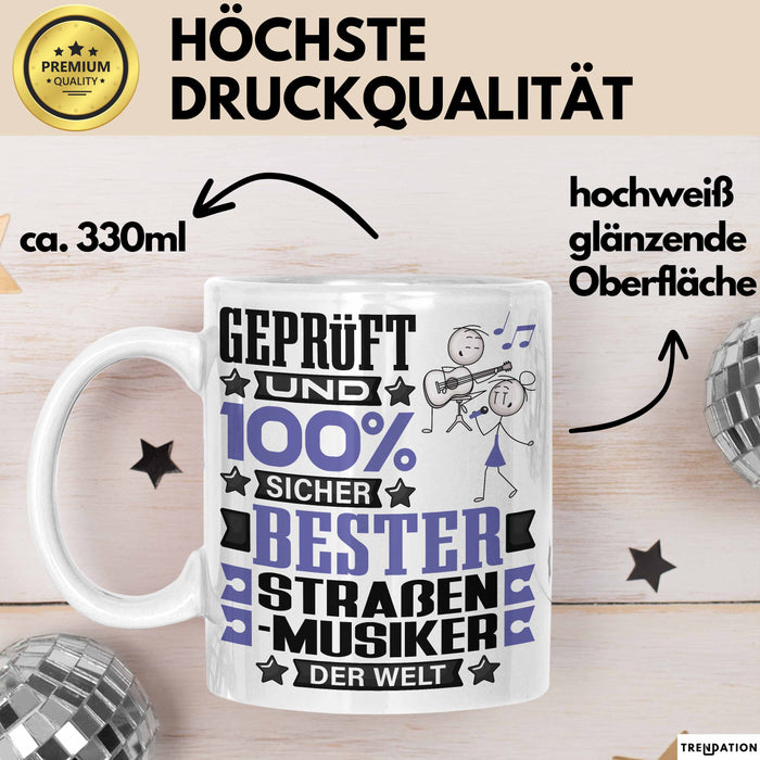 Straßenmusiker Geschenk Lustiger Spruch für Straßenmusiker Geschenkidee Bester Straßenmusiker Der Welt Weiß Trendation