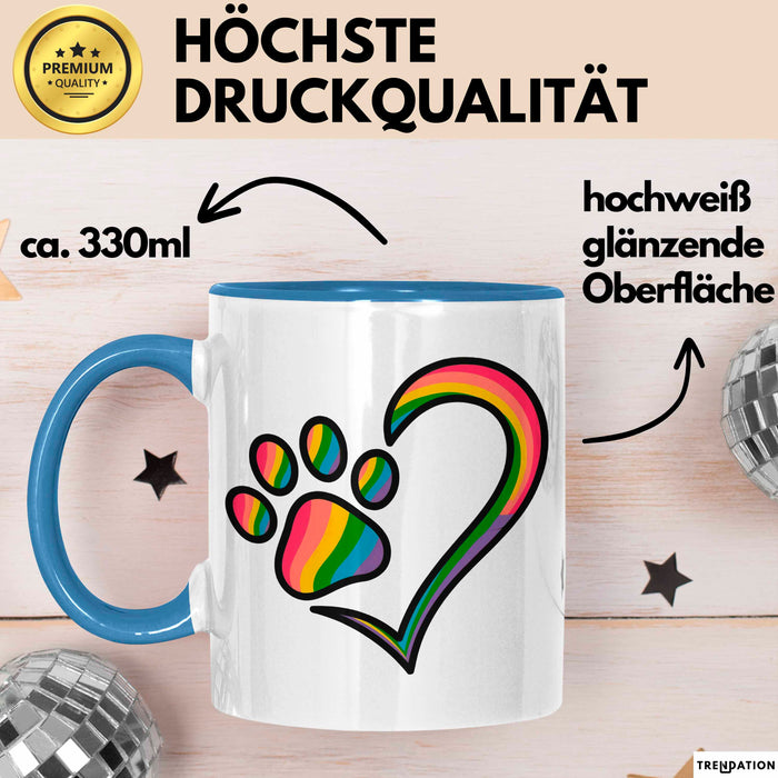 Hund Tierliebhaber Tasse Geschenk Lustige Geschenkidee Spruch Blau Trendation