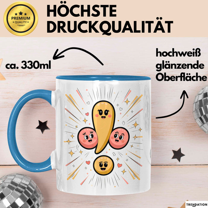 Interpunktions Enthusiast Tasse Geschenk Lustige Geschenkidee Spruch Für Grammatik Liebhaber Blau Trendation