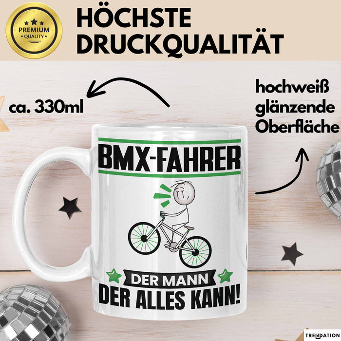 BMX-Fahrer Tasse Geschenk für BMX-Fahrer Der Mann Der Alles Kann Geschenkidee zum Geburtstag Weiß Trendation