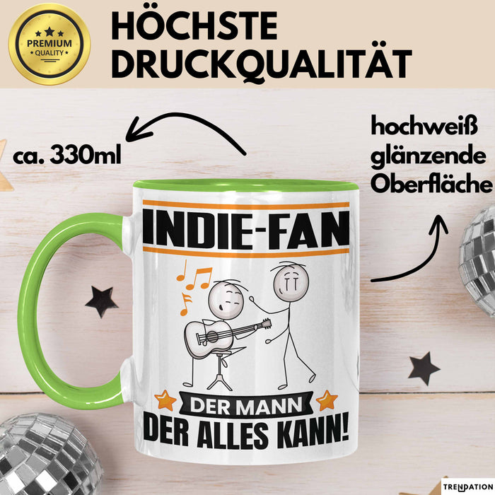 Indie-Fan Tasse Geschenk für Indie-Fan Der Mann Der Alles Kann Geschenkidee zum Geburtstag Grün Trendation