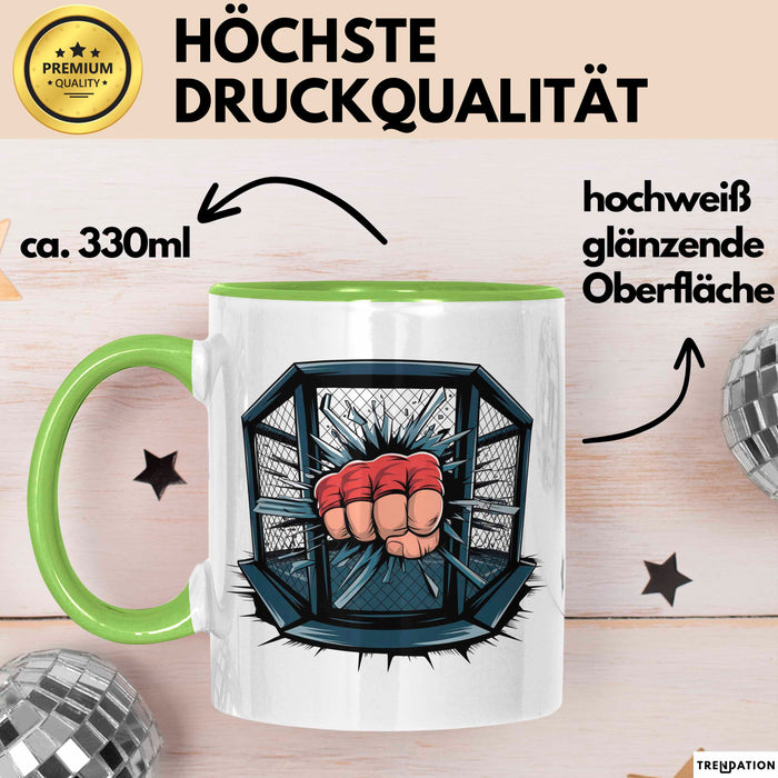 MMA Kämpfer Tasse Geschenkidee für Kampfsport Fans Grün Trendation
