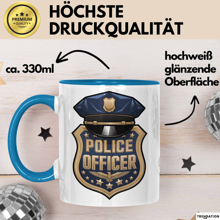 Polizist Tasse Geschenkidee für Strafverfolgung Blau Trendation