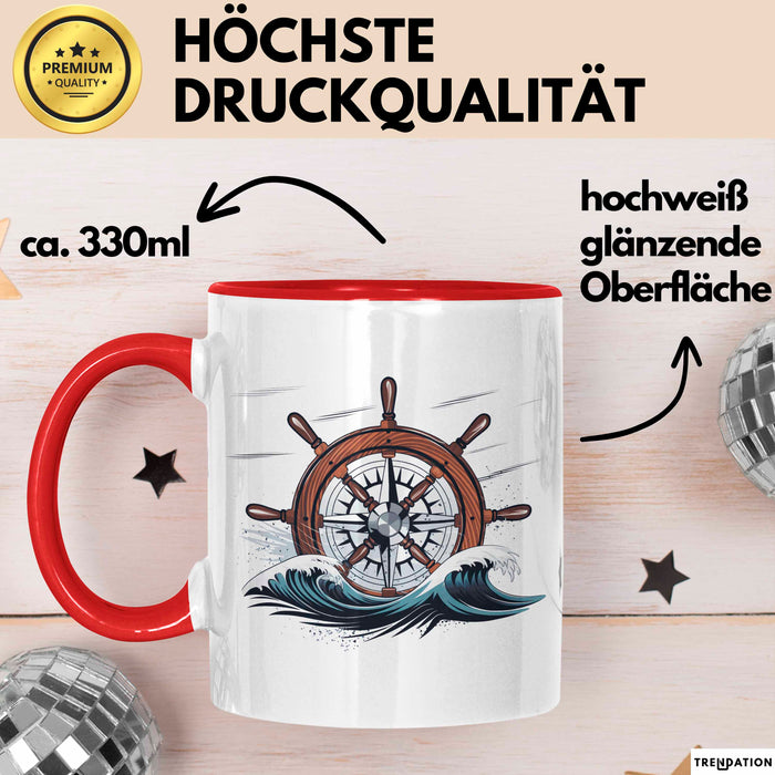 Schiffskapitän Tasse Geschenk Lustige Geschenkidee Spruch Für See Führer Rot Trendation