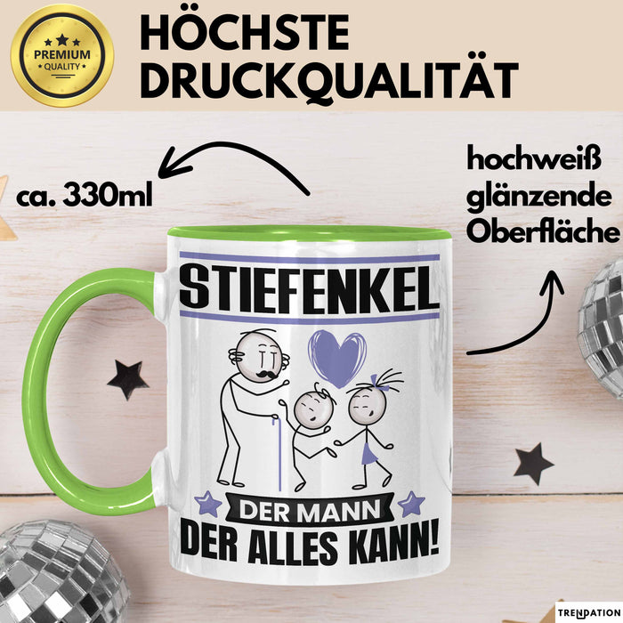 Stiefenkel Tasse Geschenk für Stiefenkel Der Mann Der Alles Kann Geschenkidee zum Geburtstag Grün Trendation