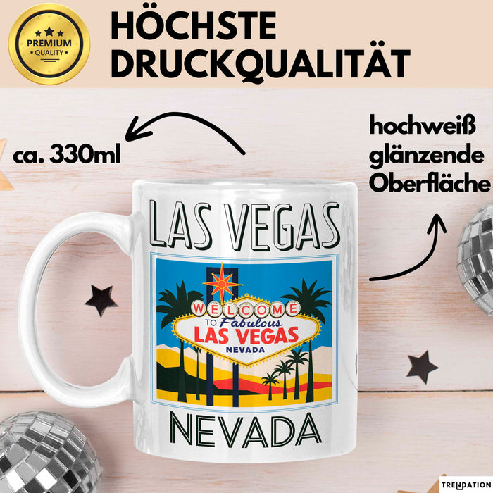 Las Vegas Nevada USA Tasse Geschenk Lustige Geschenkidee Spruch Weiß Trendation