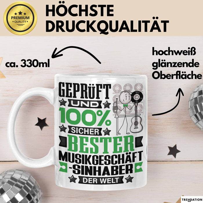 Musikgeschäftsinhaber Geschenk Lustiger Spruch für Musikgeschäftsinhaber Geschenkidee Bester Musikgeschäftsinhaber Der Welt Weiß Trendation