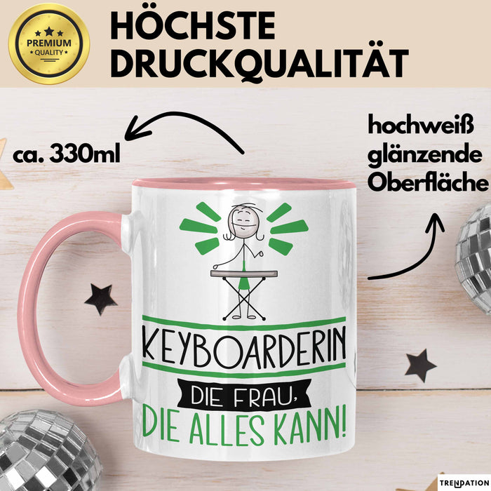 Keyboarderin Geschenk Tasse Becher Die Frau Die Allen Kann Geschenkidee für eine Keyboarderin Lustig Rosa Trendation