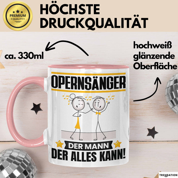 Opernsänger Tasse Geschenk für Opernsänger Der Mann Der Alles Kann Geschenkidee zum Geburtstag Rosa Trendation