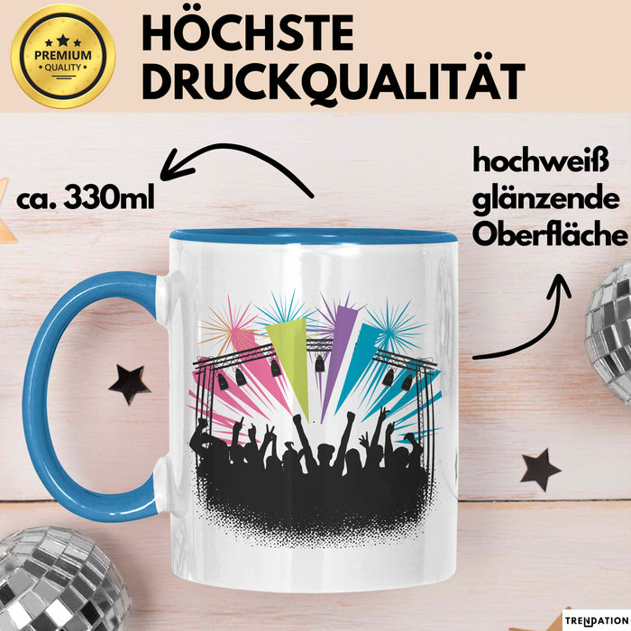 Festivalgänger Tasse Geschenkidee für Live Musik Süchtige Blau Trendation