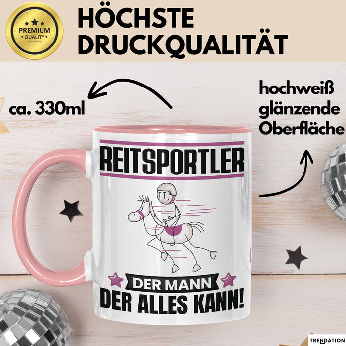 Reitsportler Tasse Geschenk für Reitsportler Der Mann Der Alles Kann Geschenkidee zum Geburtstag Rosa Trendation