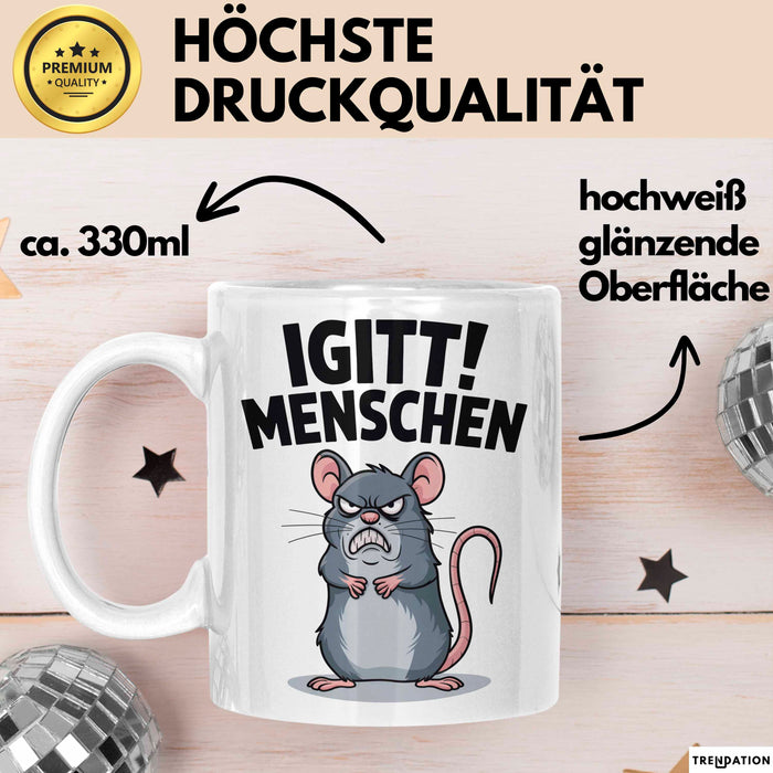 Sarkastisch Sarkasmus Introvertiert Tasse Geschenk Lustige Geschenkidee Spruch Igitt Menschen Weiß Trendation