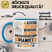 Pianist Geschenk Tasse Lustiger Spruch Erheben Sie Sich Der Pianist Betritt den Raum Blau Trendation