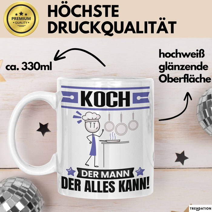 Koch Tasse Geschenk für Koch Der Mann Der Alles Kann Geschenkidee zum Geburtstag Weiß Trendation