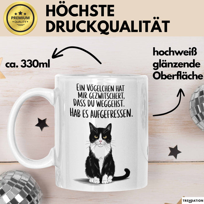 Büroarbeit Kollege Abschied Tasse Geschenk Lustige Geschenkidee Spruch Ein Vögelchen Hat Mir Gezwitschert Dass Du Weggehst Weiß Trendation