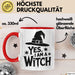Hexen Tasse Geschenk Yes I Am A Witch Geschenkidee Halloween Lustige Hexe Rot Trendation
