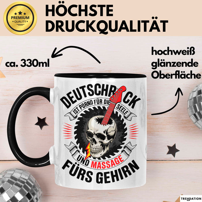 Deutsche Rockmusik Tasse Geschenk Lustige Geschenkidee Schwarz Trendation
