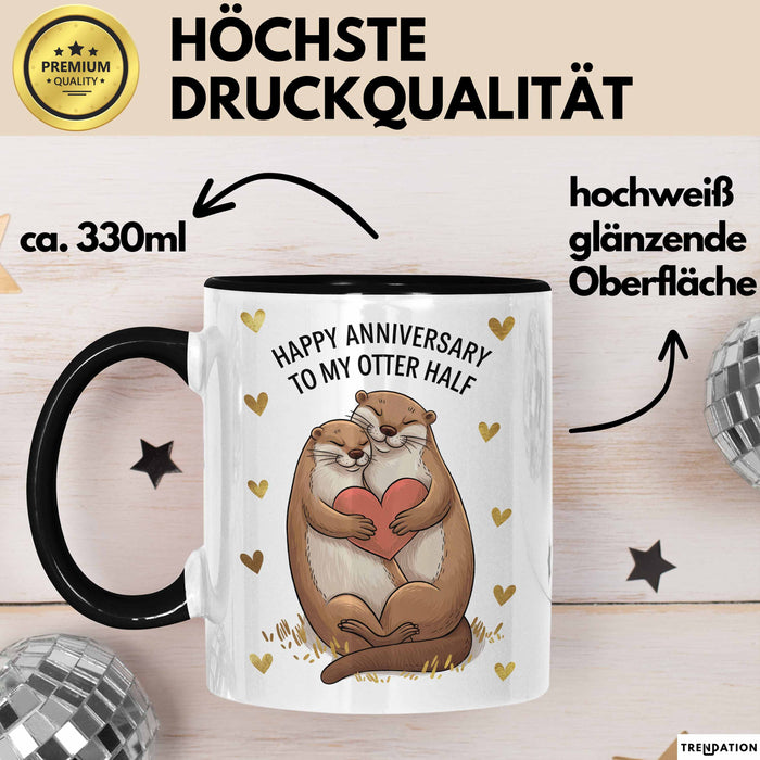 Romantisches Paar Jahrestagsfeier Tasse Geschenk Lustige Geschenkidee Spruch Alles Gute Zum Hochzeitstag Für Meine Otter Hälfte Trendation