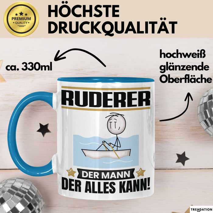 Ruderer Tasse Geschenk für Ruderer Der Mann Der Alles Kann Geschenkidee zum Geburtstag Blau Trendation